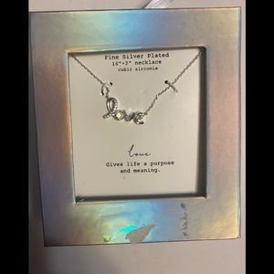 Fine Silver Plated “Love” Necklace